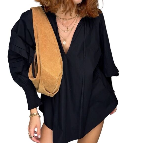 NWT Rhode Garment Black Blouse Sage Top Size XS - Picture 3 of 11